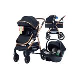 Yoyko Luxury 3 In 1 Siyah Rose Travel Sistem Bebek Arabası