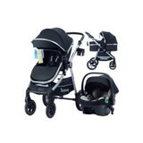 Yoyko Luxury 3 In 1 Siyah Silver Travel Sistem Bebek Arabası