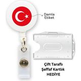 Yoyo Türk Bayrağı Ay Yıldız Yaka Kartlığı Yatay Dikey Kart Koruyucu