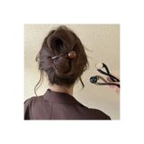 YOYYO 2'li Vintage Retro Şık İncili Kıstırmalı Saç Tokası 11cm - Modern Topuz Tokası Klipsli Toka