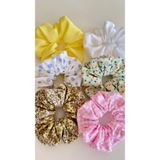 YOYYO Renkli ve Desenli 6'lı Kumaş Scrunchie Toka Seti, Pamuklu Büyük Boy Saç Lastiği