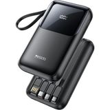 YP71 Dijital Göstergeli 10.000 Mah 6in1 22.5W Pd Hızlı Şarj Powerbank Çoklu Kablolu Powerbank - Siyah