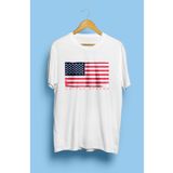 YQYQ Amerika Ülke Bayrak Temalı Tasarım Baskılı Unisex Tişört YQYQ0533T