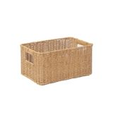 YRMTKIHE YRMT Rattan Saklama Sepeti Gömme Kulplu Kiler Sepeti Rafları Düzenlemek için Hasır Sepet Su Geçirmez Dokuma Sepet Doğa 30 cm x 20 x 15 cm