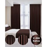 YS Perde Tasarım Lüx Saten Blackout Karartma Güneşlik Perde Düz Pilesiz - Kahve - 130 x 240 cm