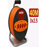 Ys Welder 3 x 2,5 40 Metre Makaralı Seyyar Uzatma Kablosu 4 Prizli ( Dörtlü ) - Gri