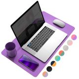 YSAGi Çok Fonksiyonlu Ofis Masası Pedi, Ultra İnce Su Geçirmez PU Deri Mouse Pad, Ofis/Ev için Çift Kullanımlı Masa Yazma Matı (59,6 cm x 34,7 cm, Aconite Menekşe+Eozin Pembesi)