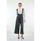 Ysatis Kadın Oversize Deri Look Midi Tulum - Bel Bağlamalı