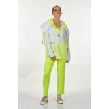 Ysatis Oversize Kapüşonlu Neon Kadın Ceket - Günlük Spor - Beyaz - Abanoz