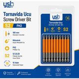 Ysb Mıknatıslı Ph2 Yıldız Bits Uç 100 mm S2 Çelik Tornavida ve Vidalama Ucu 10'lu Paket