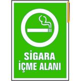 Ysb Sigara Içme Alanı Uyarı Ikaz Levhası 25X35 cm - 25 x 35 cm