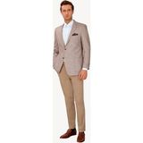Ysf Erkek Açık Kahverengi Slim Fit Desenli Spor Keten Ceket - 46 / 6 - 4 Drop