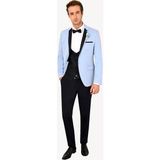 Ysf Erkek Açık Mavi Slim Fit Mono Yaka Yelekli Damatlık - 56 / 6 - 6 Drop