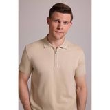 Ysf Erkek Bej Regular Fit Polo Yaka Fermuarlı Triko Tişört