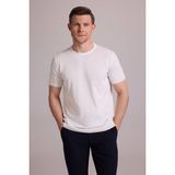 Ysf Erkek Beyaz Regular Fit Bisiklet Yaka Triko Tişört - XL