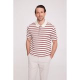 Ysf Erkek Bordo Polo Yaka Çizgili T-Shirt - M