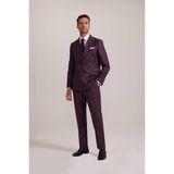 Ysf Erkek Bordo Regular Fit Kruvaze Takım Elbise - 58 / 6