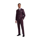 YSF Erkek Bordo Regular Fit Kruvaze Takım Elbise