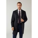 Ysf Erkek Gri Regular Fit Mono Yaka Kaşmir Palto - 50