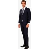 Ysf Erkek Koyu Lacivert Slim Fit %100 Yün Takım Elbise - 50 / 8 - 6 Drop