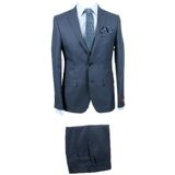 YSF Erkek Lacivert Kareli Slim Fit Ekose Takım Elbise