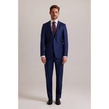 Ysf Erkek Lacivert Regular Fit Çift Yırtmaç Kareli Takım Elbise - 62 - 6 Drop