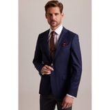 Ysf Erkek Lacivert Regular Fit Yünlü Blazer Ceket - 50 / 6