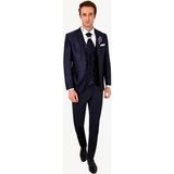 Ysf Erkek Lacivert Slim Fit Mono Yaka Yelekli Damatlık - 44 / 6 - 6 Drop