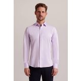Ysf Erkek Lila Düz Slim Fit Uzun Kol Saten Gömlek