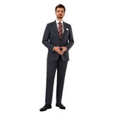 YSF Erkek Mavi Gri Regular Fit Mono Yaka Takım Elbise