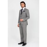 Ysf Erkek Regular Fit Desenli Takım Elbise - Gri - 6 Drop - 54
