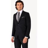 Ysf Erkek Siyah Kışlık Yünlü Regular Fit Desenli Tek Ceket - 58 / 6