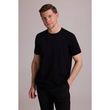 Ysf Erkek Siyah Regular Fit Bisiklet Yaka Triko Tişört - XL