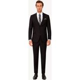 Ysf Erkek Siyah Regular Fit Çift Yırtmaç %100 Yün Takım Elbise - 48 / 8 - 4 Drop