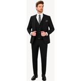 Ysf Erkek Siyah Sivri Yaka Yelekli Slim Fit Takım Elbise - 46 / 6 - 6 Drop