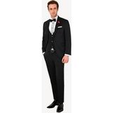 Ysf Erkek Siyah Slim Fit Kırlangıç Yaka Yelekli Damatlık - 60 / 6