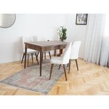 Ysf Woods Eko Model Mürekkep Serisi Masa Takımı/ 4 Sandalye 1 Masa /Mutfak Sandalye Takımı /Açılır Kapanır - Bej