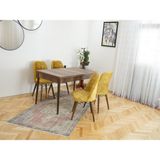 Ysf Woods Eko Model Mürekkep Serisi Masa Takımı/ 4 Sandalye 1 Masa /Mutfak Sandalye Takımı /Açılır Kapanır - Hardal Sarısı