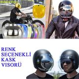 Ysgmotoparts Motosiklet Yarım Kask Camı/Vizörü Çıtçıtlı Ayna Efekt