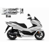 Ysgmotoparts Pcx Amblem Logo 3D Sticker Yazı 2 Adet Set Gümüş Gri Renk