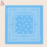 Yshine %100 Pamuk Paisley Desenli 50X50 cm Kadın Bandana Saç ve Boyun Aksesuarı - Bebe Mavisi - 50 x 50 cm