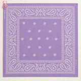 Yshine %100 Pamuk Paisley Desenli 50X50 cm Kadın Bandana Saç ve Boyun Aksesuarı - Lavanta - 50 x 50 cm