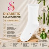 Yshine Yshıne Bambu Diyabetik Şeker Çorabı Ince Esnek Ağızlı Hafif Parfümlü Unisex Soket Çorap 3’lü Avantaj Paketi - 36 - 40 - Beyaz