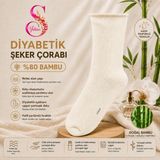 Yshine Yshıne Bambu Diyabetik Şeker Çorabı Ince Esnek Ağızlı Hafif Parfümlü Unisex Soket Çorap 3’lü Avantaj Paketi - 36 - 40 - Ekru