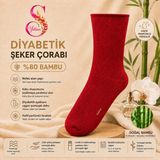 Yshine Yshıne Bambu Diyabetik Şeker Çorabı Ince Esnek Ağızlı Hafif Parfümlü Unisex Soket Çorap 3’lü Avantaj Paketi - 36 - 40 - Kırmızı