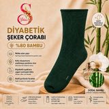 Yshine Yshıne Bambu Diyabetik Şeker Çorabı Ince Esnek Ağızlı Hafif Parfümlü Unisex Soket Çorap 3’lü Avantaj Paketi - 36 - 40 - Yeşil