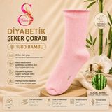 Yshine Yshıne Bambu Diyabetik Şeker Çorabı Ince Esnek Ağızlı Hafif Parfümlü Unisex Soket Çorap 3’lü Avantaj Paketi - 41 - 45 - Pembe