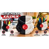 YSN Sounds Polar Kalemlik , Siyah Beyaz Polar Masa Üstü Kalemlik , Taraftar Polar Görünümlü Masaüstü Kalemlik
