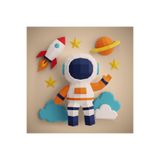 YSY AKROBAT Astronot 3D Duvar Süsü | Erkek Çocuk Odası İçin Maket 62x62cm | Uzay Temalı Ekransız Aktivite