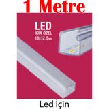 YTE 13 X12,5 mm Şeffaf Kapaklı Yapışkan Bantlı Kablo Kanalı 1mt LED İçin Aksesuar